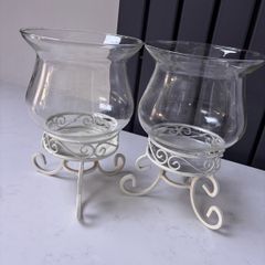 Vintage style glass candle holders