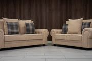 Verona Beige 3+2 or 3+1+1 Scatter Back Cushions Sofa Set