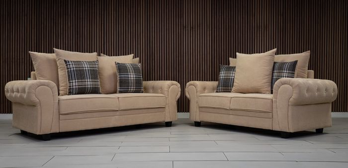 Verona Beige Corner Scatter Cushions Sofa