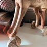 New vintage inspired 45cm high hand carved horse on wheels with washed wood finish Image 5