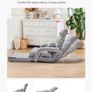 Floor Gaming Chair with 5 Position Adjustable Backrest Folding Sofa Chair with Armrests Gray Image 3