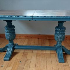 Antique Double Pedestal Dining Table Extendable-  Professionally Refinished