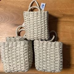 Brand new 3 sets of 2 braided baskets