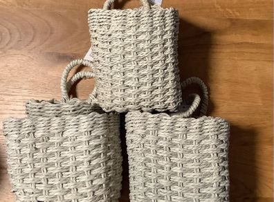 Brand new 3 sets of 2 braided baskets