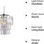 Modern 3 Tier Ceiling Pendant Light Shade,Polish Chrome Frame with Clear Acrylic Jewel Droplets,Non Electric Chrome Chandelier Light Shade (FREE POSTAGE) Image 3