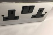 Twin Switched Double Sockets Polished Chrome