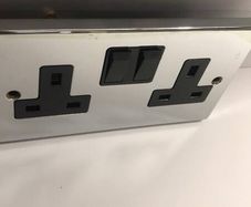 Twin Switched Double Sockets Polished Chrome