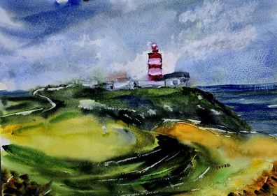 old head golf  kinsale watercolour