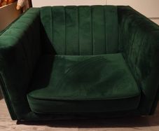 green suede loveseat sofa