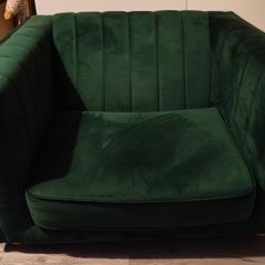 green suede loveseat sofa