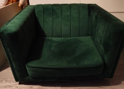 green suede loveseat sofa