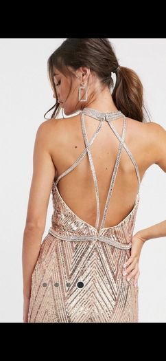 Forever Unique Gold embellished maxi dress
