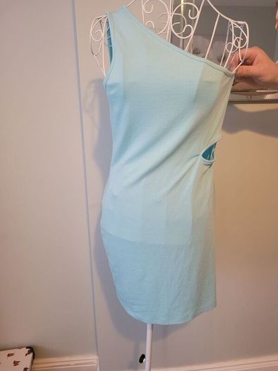 one shoulder cut out dress