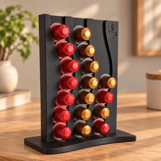 Wavy Nespresso Capsule Holder - 3D - Holds 18 Pods