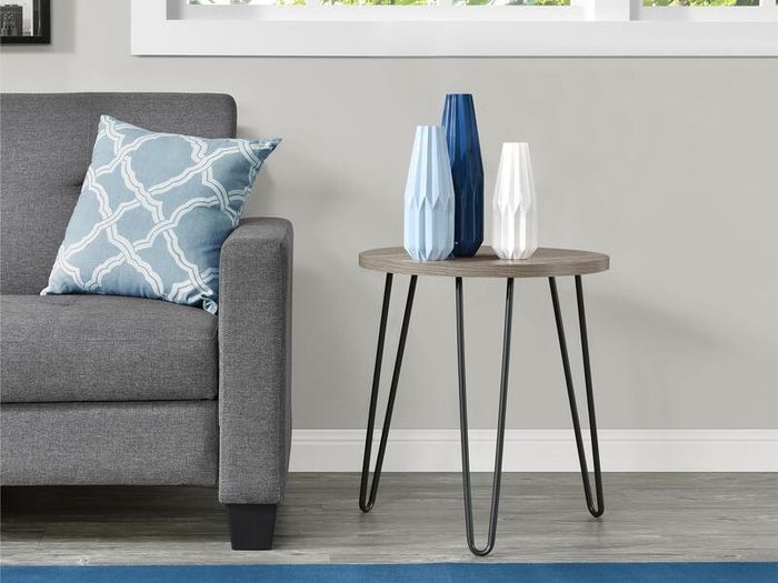 Dorel Owen Retro Round End Table- Grey Oak - 3613307COMUK