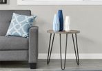 Dorel Owen Retro Round End Table- Grey Oak - 3613307COMUK