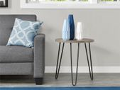Dorel Owen Retro Round End Table- Grey Oak - 3613307COMUK