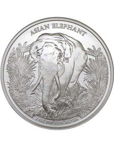 2023 Cambodia 3000 Riels 1 oz Silver Bullion Coin - ASIAN ELEPHANT BU (In Capsule)
