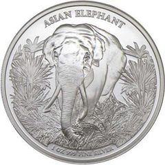 2023 Cambodia 3000 Riels 1 oz Silver Bullion Coin - ASIAN ELEPHANT BU (In Capsule)