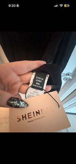 Shien Black Chiffon Dress
