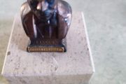 Abraham Lincoln Vintage Copper Bronze Bust Statue on marble plinth.