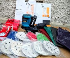 Mellif Cordless 125mm Orbital Sander + Battery, Charger & Large Sanding Bundle