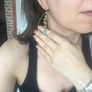 Gold plated silver drop earrings with blue topaz wedding occasion Image 5