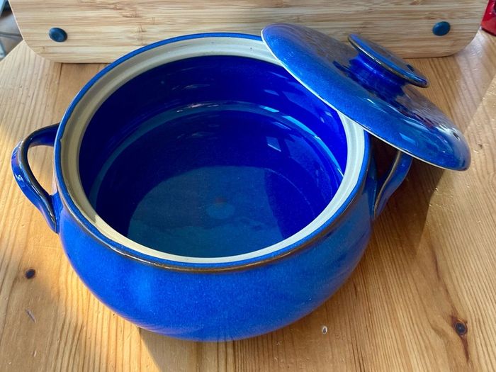 Denby Midnight pattern lidded casserole dish