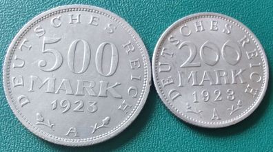 Weimar Republic 500 Mark / 200 Mark 1923