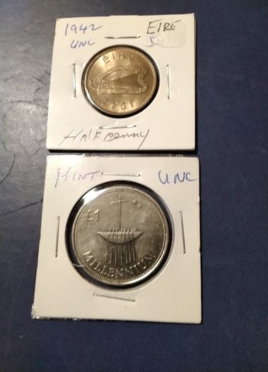 Two Eire  Coins Mint