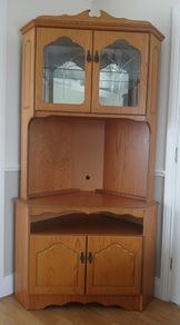 Wooden corner display cabinet