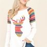 Ladies Women Christmas T Shirt Top Long Sleeve Merry Little Reindeer Holly Jolly Image 3