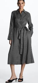 COS  Printed Belted Midi Shirt Dress