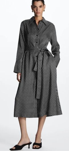 COS  Printed Belted Midi Shirt Dress