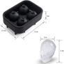 3D Skull Ice Cube Moulds, Silicone Ice Cube Tray Maker,Makes 4.6 X 4cm ice Skulls for Gin Glasses, Whiskey, Scotch, Cocktail and Liqueur Glasses-Black Image 3