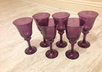 6 purple wine glasses