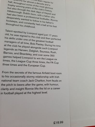 New Book Ronnie Whelan walk on