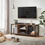 Vintage Brown TV Cabinet for TVs up to 65 Inches with Open Compartments Image 6