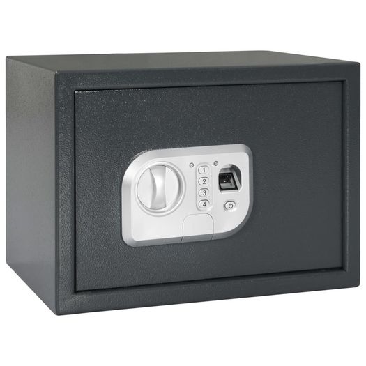 Digital Safe with Fingerprint Dark Grey 35x25x25 cm