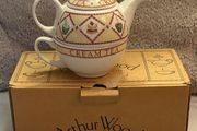 Brand New Arthur Wood Tea for One Teapot and Cup Set