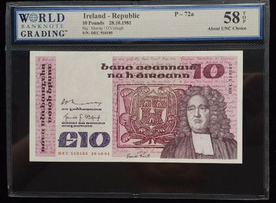 Ireland | 1981 | 10 Pounds | P.72a | DEC 510188 | aUNC