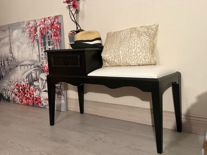 Solid Wood Hallway Bench & Mirror
