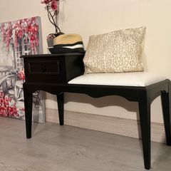 Solid Wood Entryway Set Hallway Bench & Mirror
