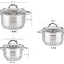 Brand New 3  Induction Cookware Set with Glass Lids Image 2