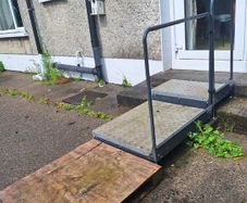Double Half Step with Handrail: accessibility ramp