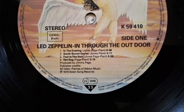 Lp.Led Zeppelin ''In Through The Out Door''Swang Song Rec.P-79.Cover Variant A. Ex/Nm.cond.