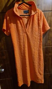 Pretty Coral Terry Towel Dress
