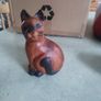 Small Wood Carved Cat Image 2