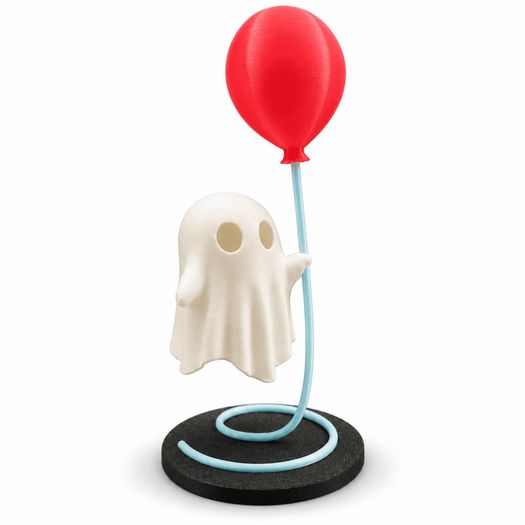 Ghost with Balloon - 3D - Halloween Decor