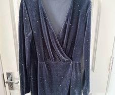 Moves Navy Velvet Dress L